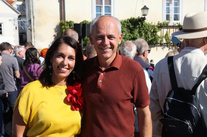 Andrej Bauman z obiskovalko jubilejne trgatve na Lentu